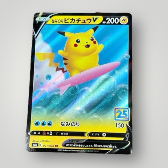 Surfing Pikachu V 25th Anniversary Edition 021/028 Pokemon Card MD-7 F/S - Picture 6 of 9